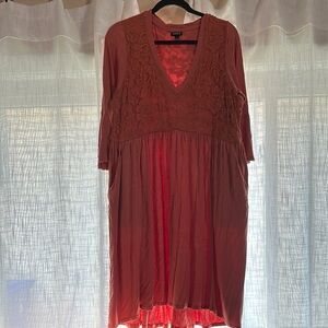 Torrid Coral Lace Midi Dress